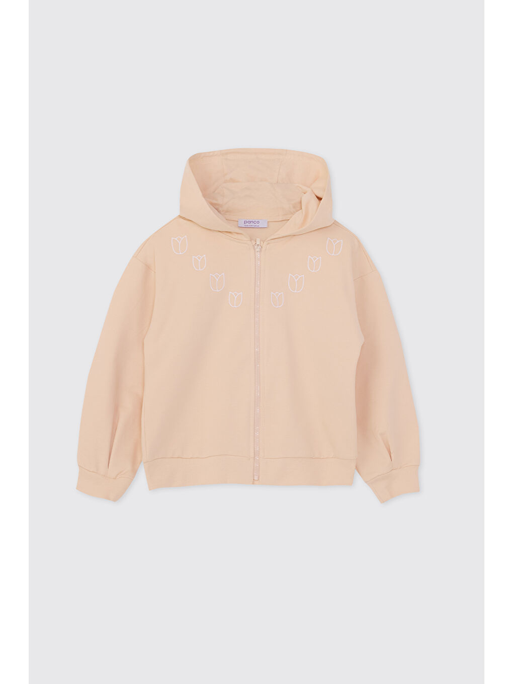 Pembe Kız Çocuk Fermuarlı Somon Sweatshirt-2