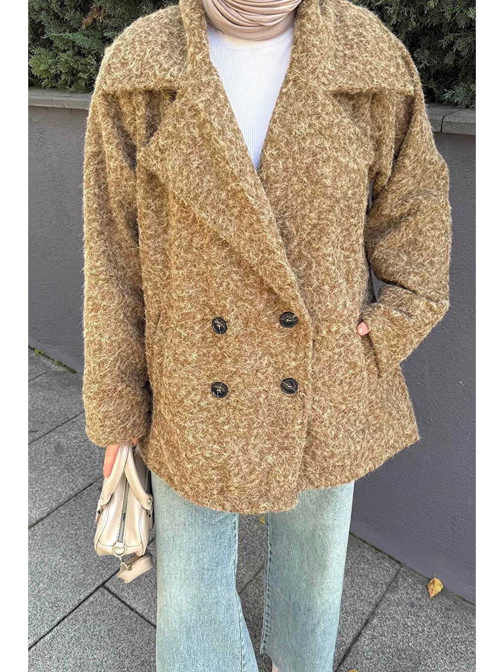 Kahverengi Sakal Kumaş Kaban Soft Kahve-2