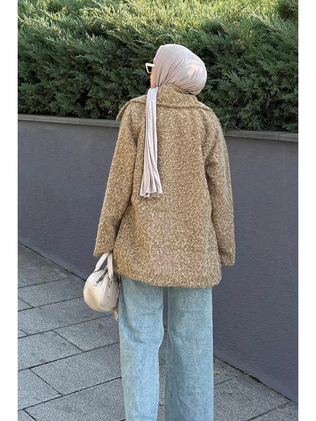 Kahverengi Sakal Kumaş Kaban Soft Kahve-3