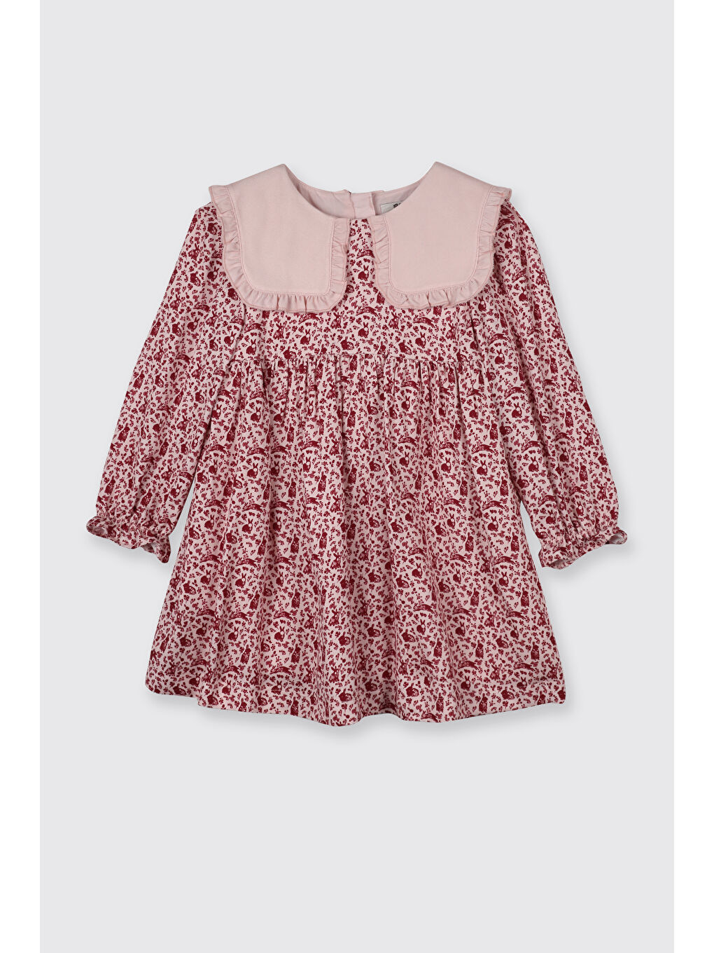 Kız Çocuk Çiçek Desenli Elbise Pembe