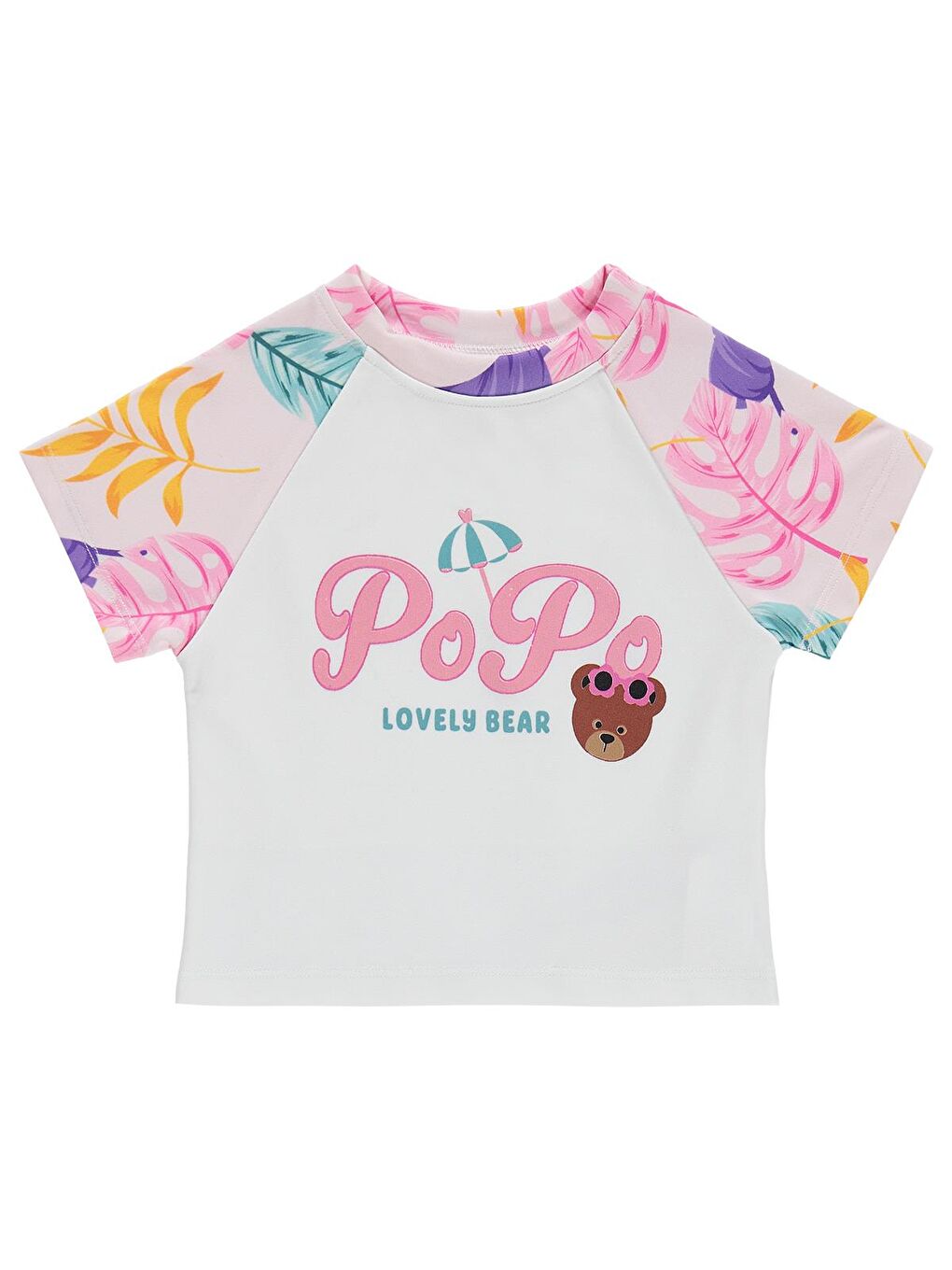 Girls Lovely Bear Baskılı 2-12 Yaş Mayo Set - Pembe-1