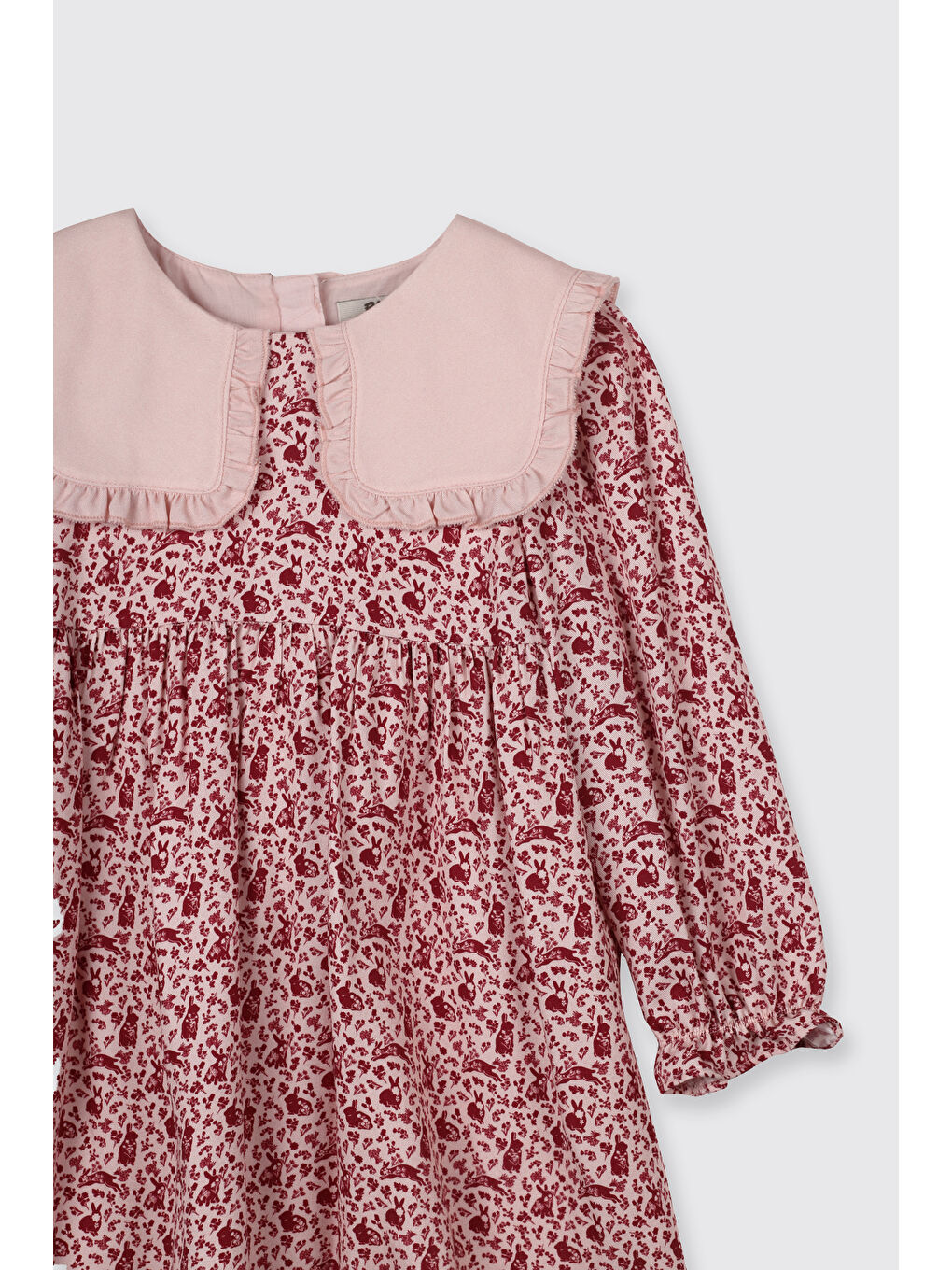Kız Çocuk Çiçek Desenli Elbise Pembe-1