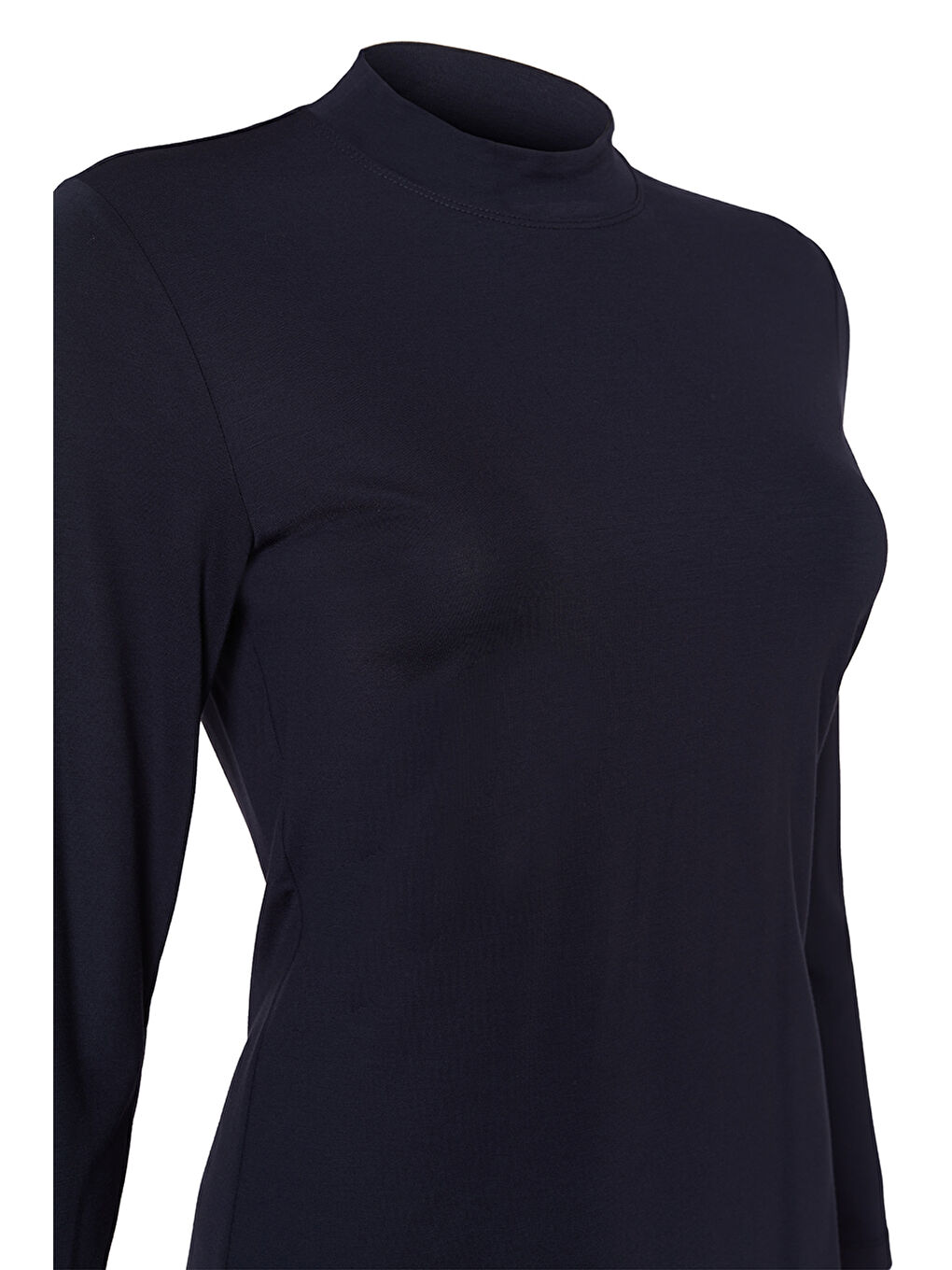 Lacivert Örme Basic Bluz-1