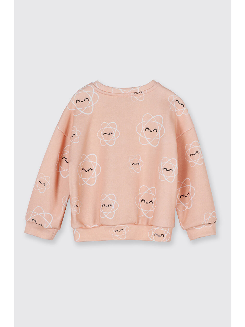 Pembe Kız Çocuk Desenli Sweatshirt Petrol-1
