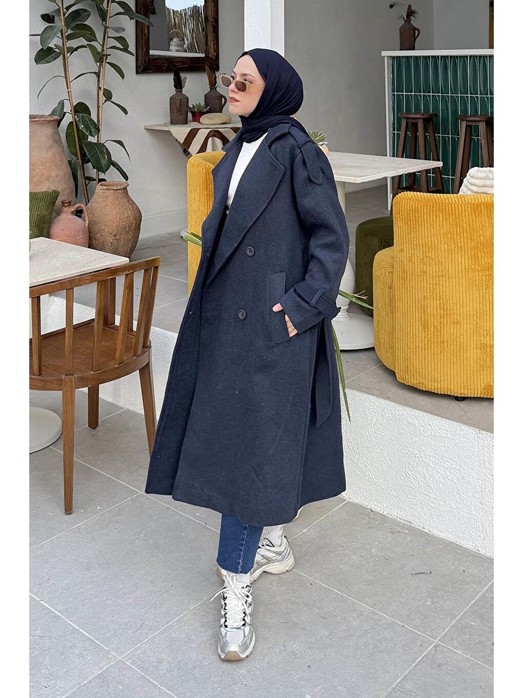 Oversize Kaban Lacivert-1