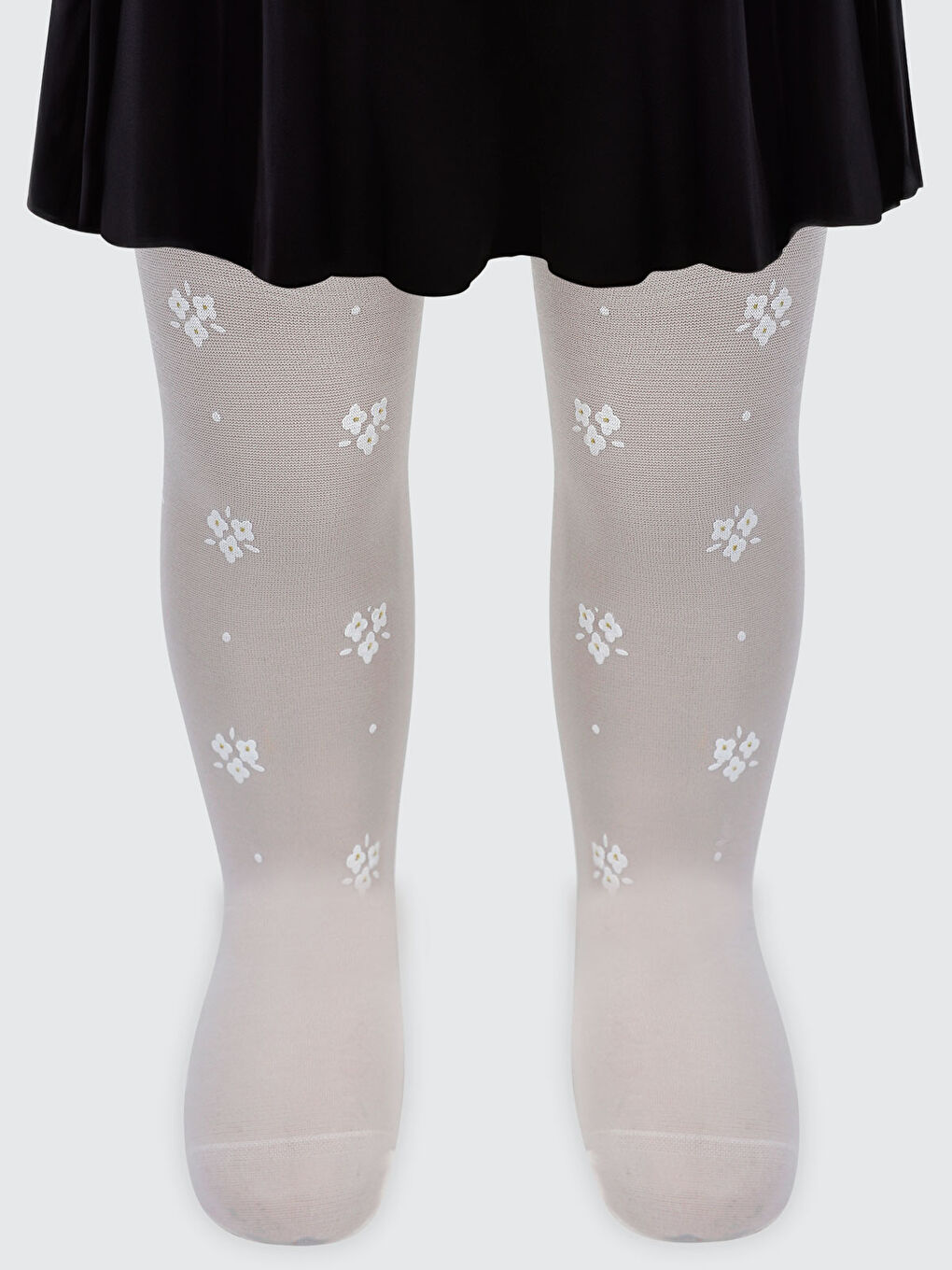 Kız Bebek Külotlu Çorap 0-12 Ay Ekru