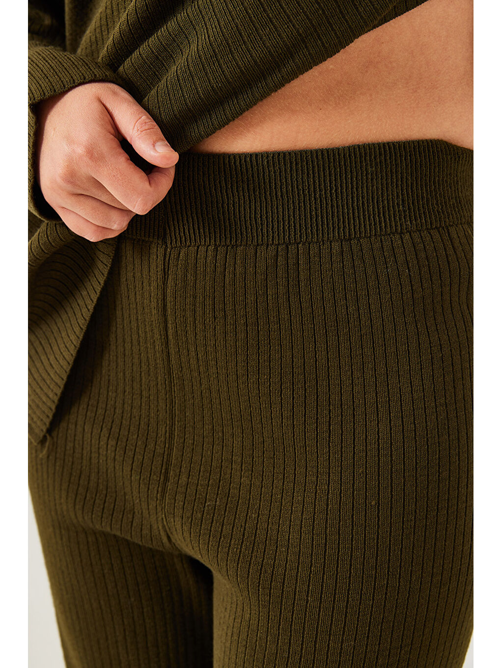 Haki Kadın Uzun Kollu Alt-Üst Takım-1