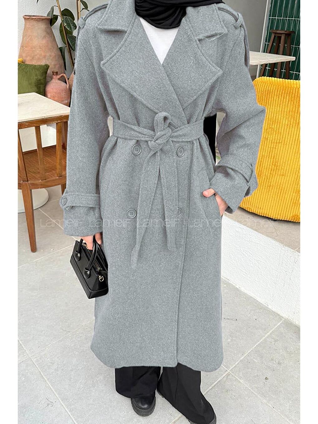 Oversize Kaban Gri-2