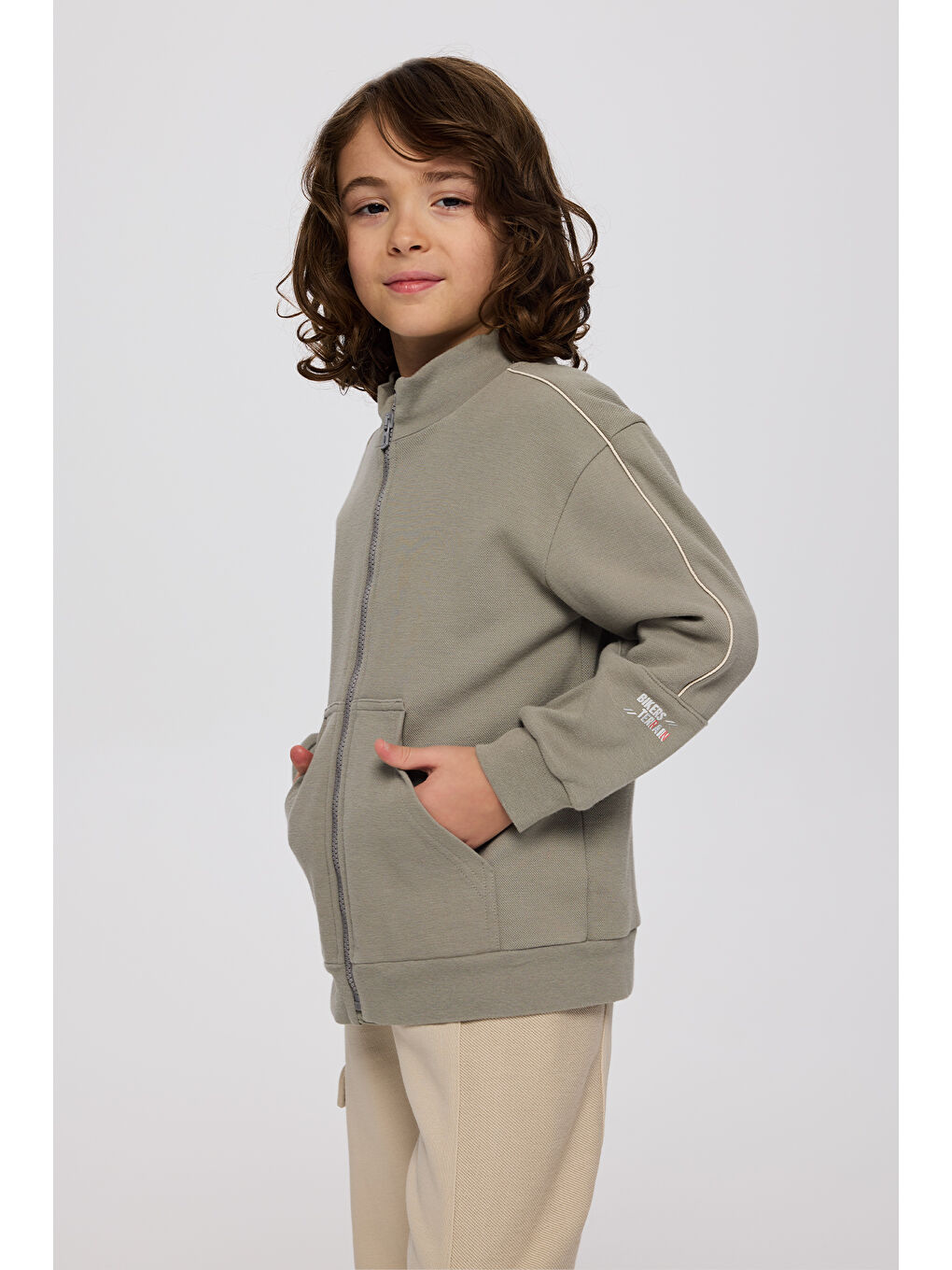 Erkek Çocuk Fermuarlı Sweatshirt Antrasit-2
