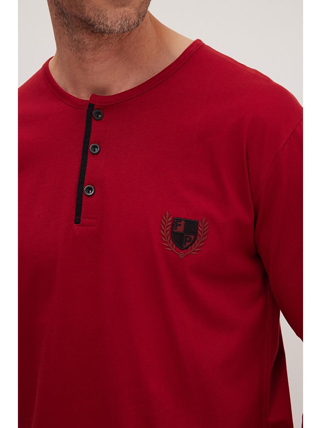 Erkek Standart Fit Normal Kesim %100 Pamuk Bisiklet Yaka Beli Lastikli Siyah Pijama Takımı-2