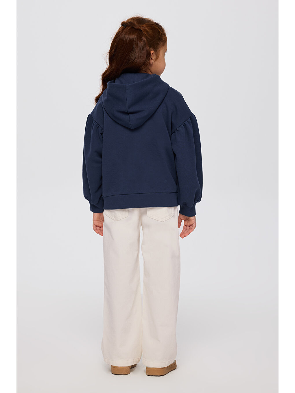 Kız Çocuk Fermuarlı Sweatshirt Lacivert-3