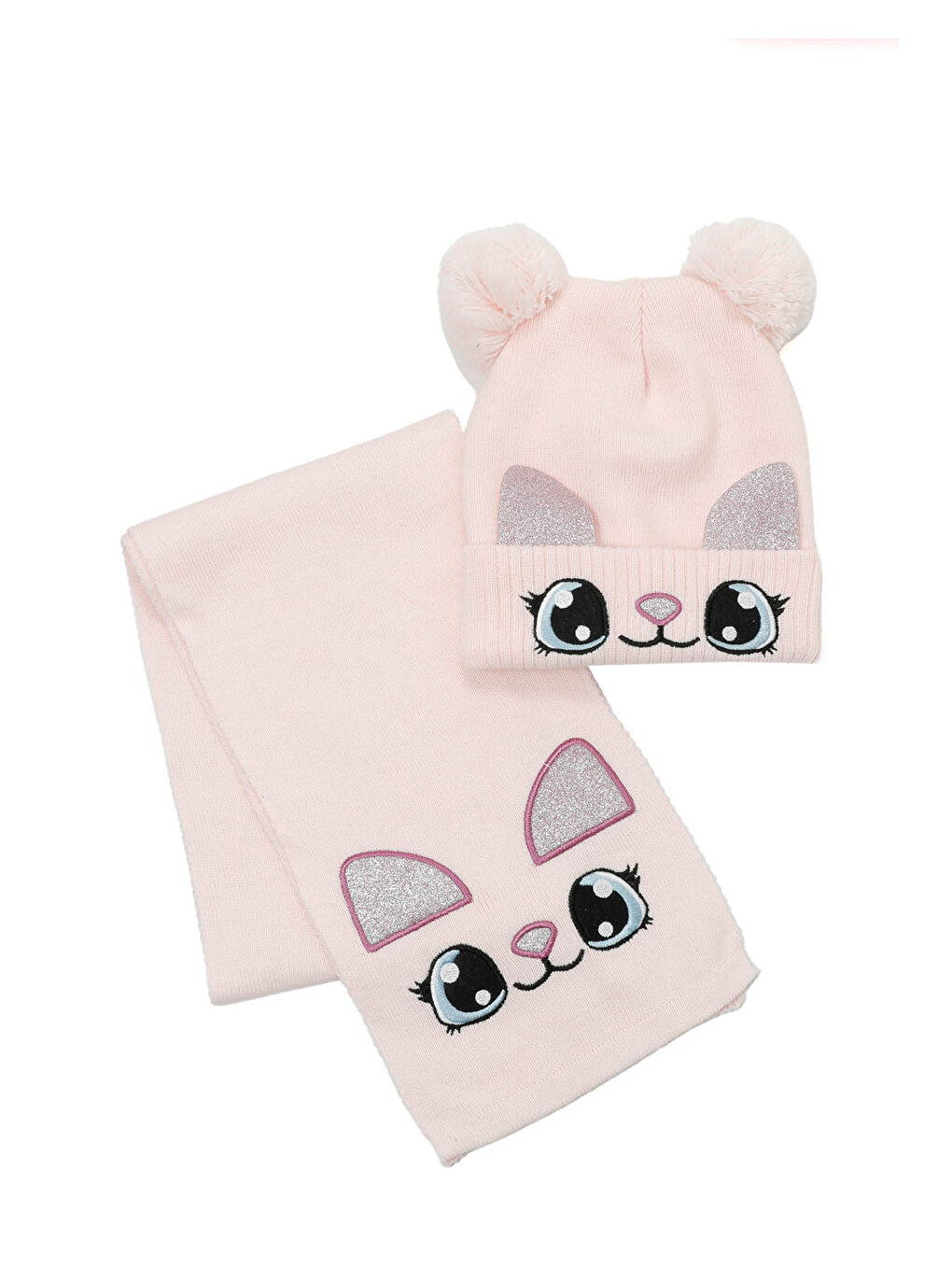 Polaris Pembe KITTY SET G- 3PR Pembe Kız Çocuk Atkı Bere