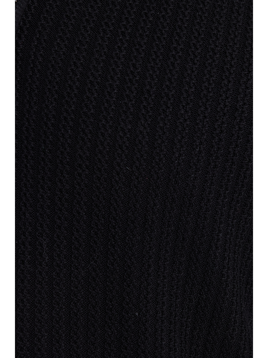 Erkek Slim Fit Dar Kesim Dik Yaka Fermuarlı Siyah Kazak-3