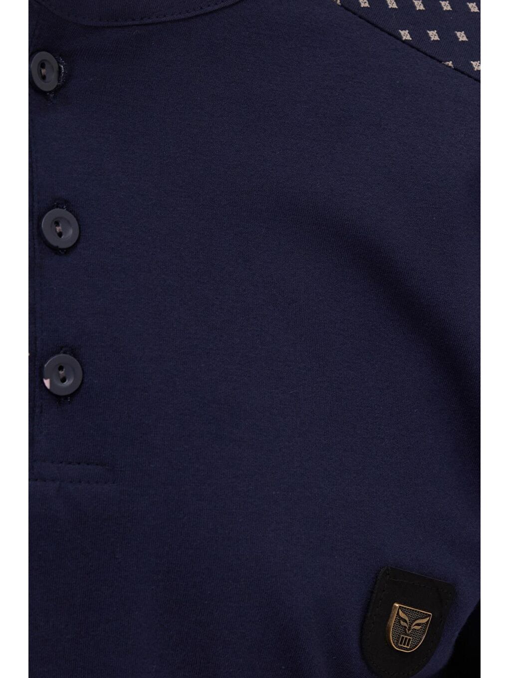 Erkek Standart Fit Normal Kesim %100 Pamuk Bisiklet Yaka Beli Lastikli Lacivert Pijama Takımı-5