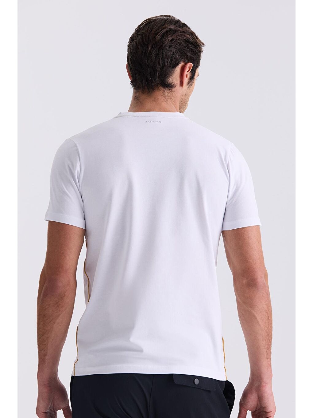 Beyaz Slim Fit Bisiklet Yaka T-Shirt-3