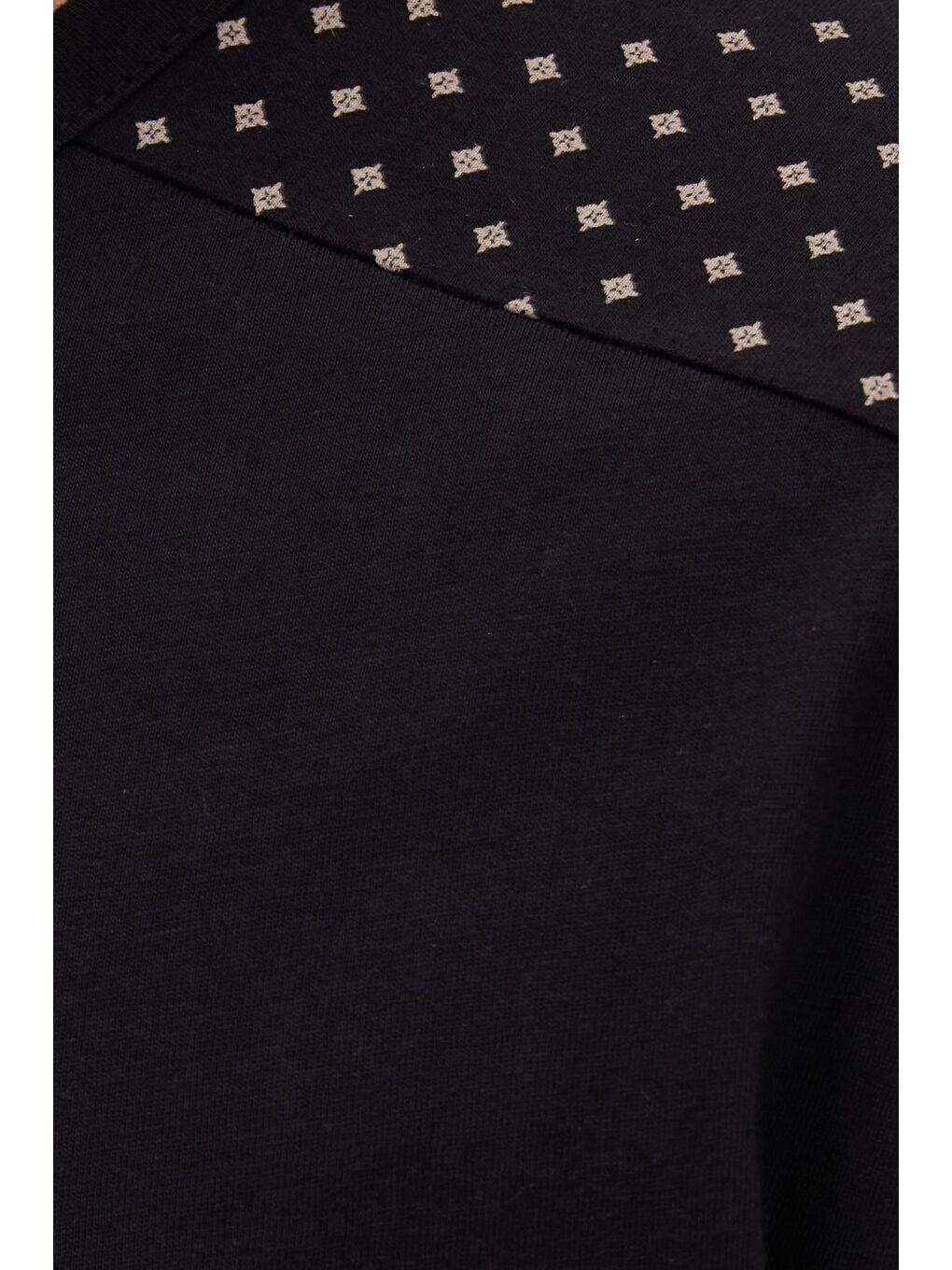 Erkek Standart Fit Normal Kesim %100 Pamuk Bisiklet Yaka Beli Lastikli Siyah Pijama Takımı-5