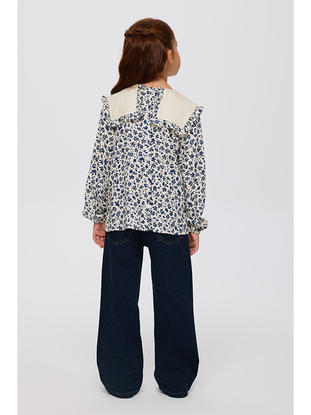 Kız Çocuk Yakalı Bluz Bej-7