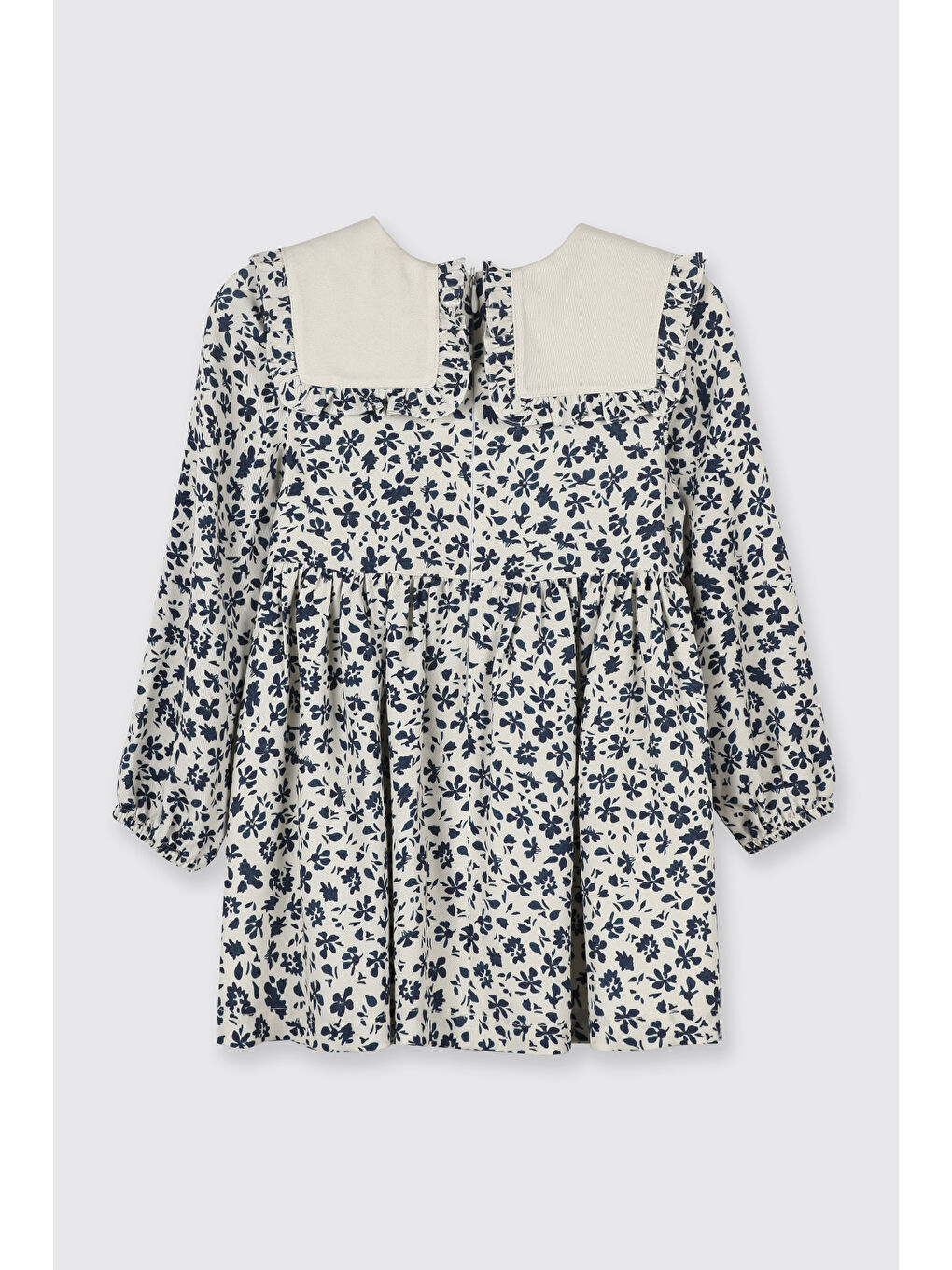 Kız Çocuk Yakalı Elbise Bej-1