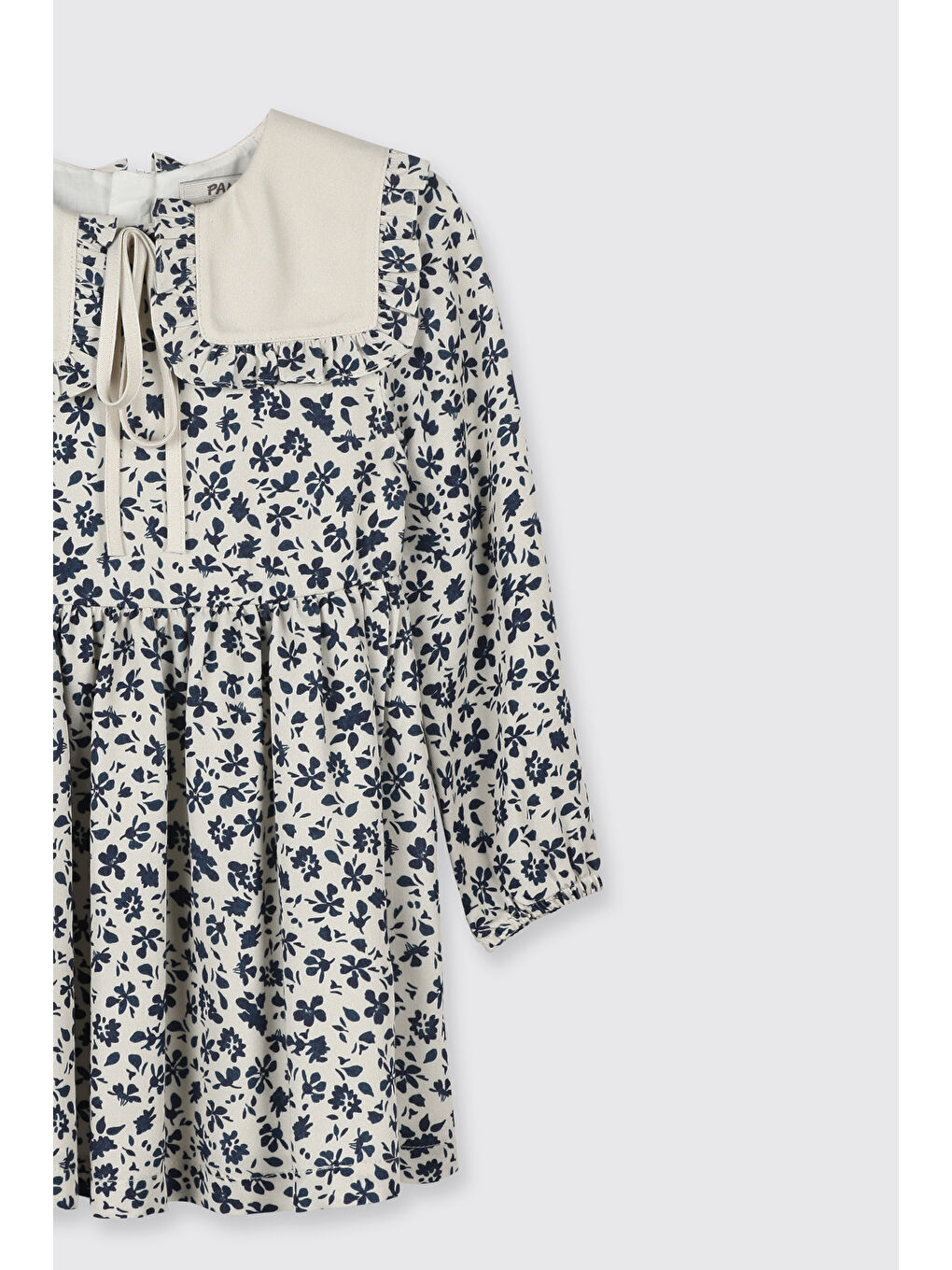 Kız Çocuk Yakalı Elbise Bej-2