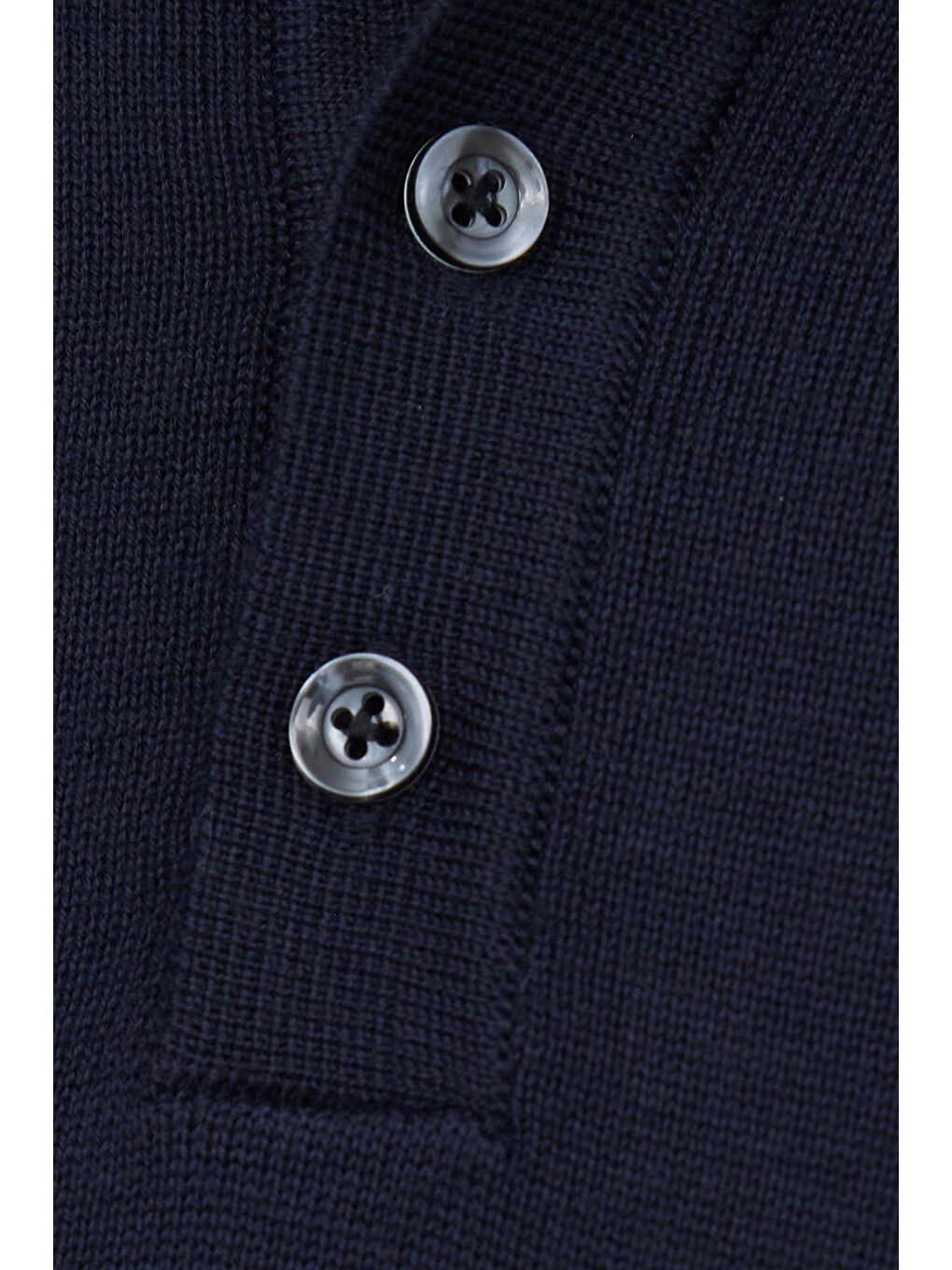 Erkek Standart Fit Normal Kesim Pamuklu Polo Yaka Lacivert Kazak-5