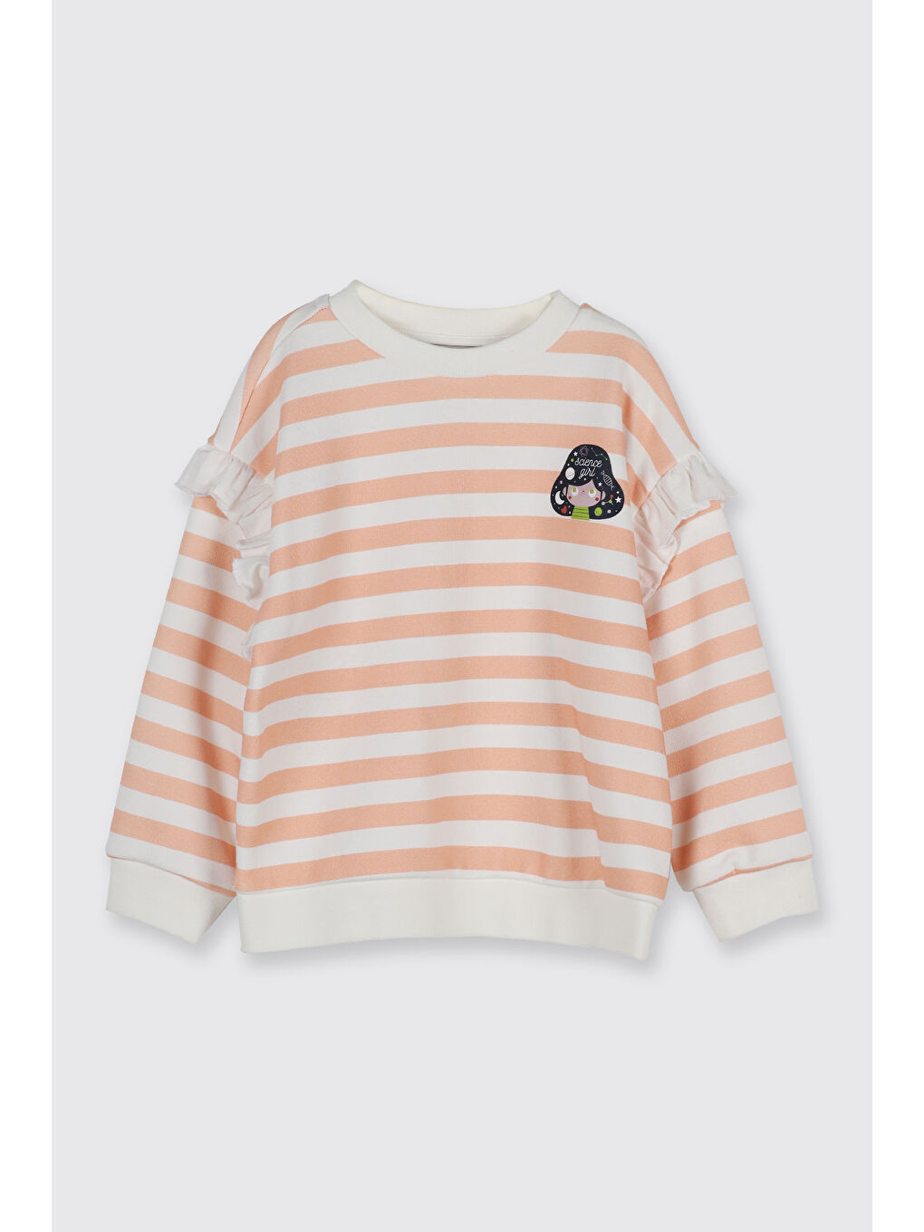 Kız Çocuk Baskı Detaylı T-Shirt Ekru