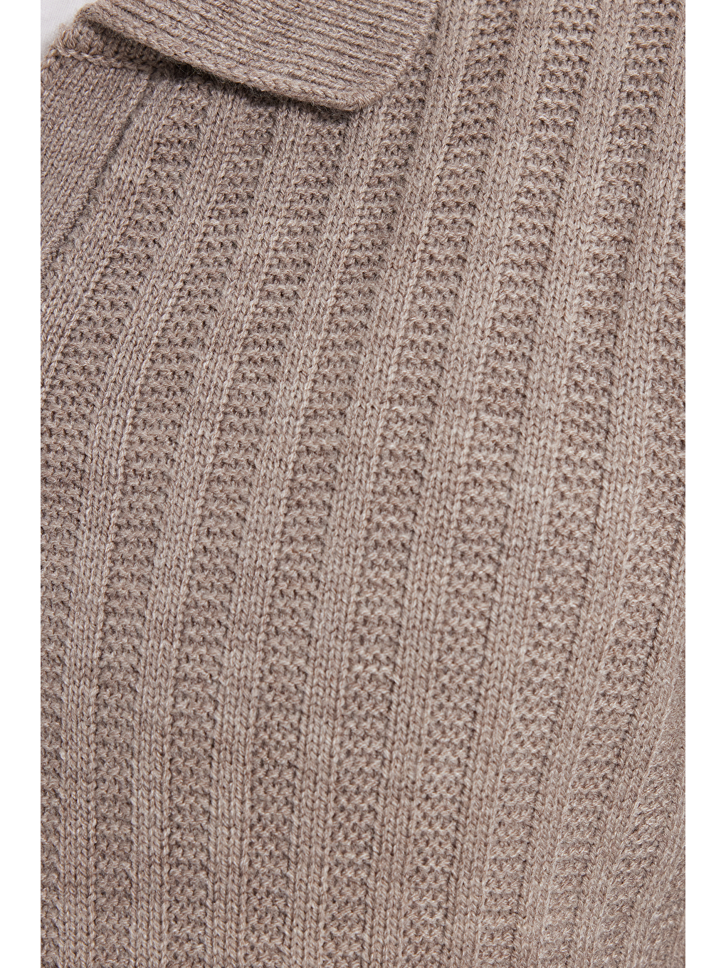 Erkek Standart Fit Normal Kesim Polo Yaka Kahverengi Kazak-3