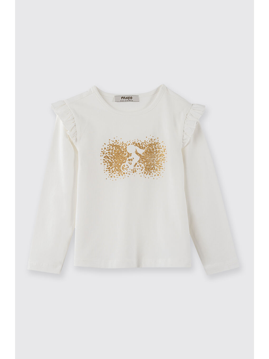 Kız Çocuk Baskı Detaylı T-Shirt Ekru-2