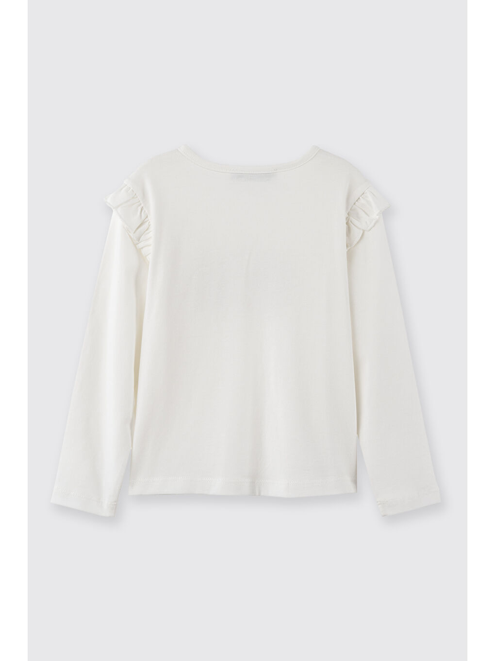 Kız Çocuk Baskı Detaylı T-Shirt Ekru-7