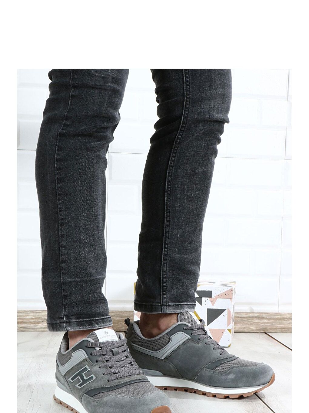 Meet Gri-Gri Hakiki Deri Erkek Spor Ayakkabı-1