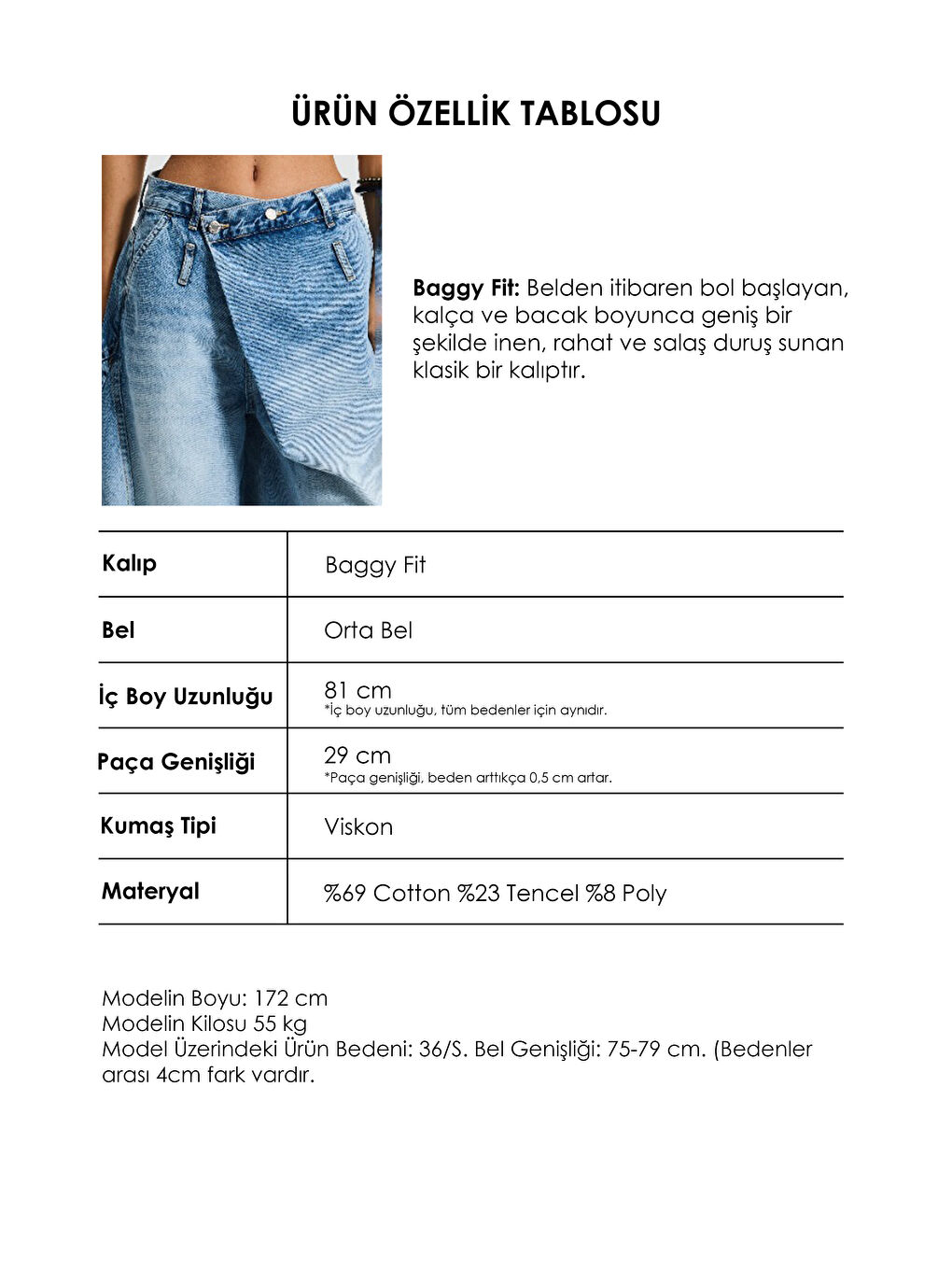 Kadın Mavi 4s6-3 Süper Baggy Fit Kemer Detaylı Özel Tasarım Denim Jean-4