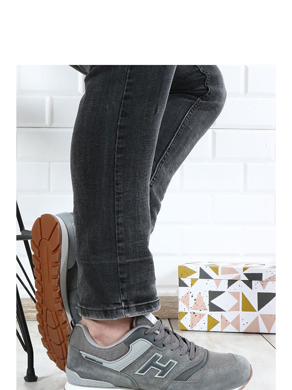 Meet Gri-Gri Hakiki Deri Erkek Spor Ayakkabı-2