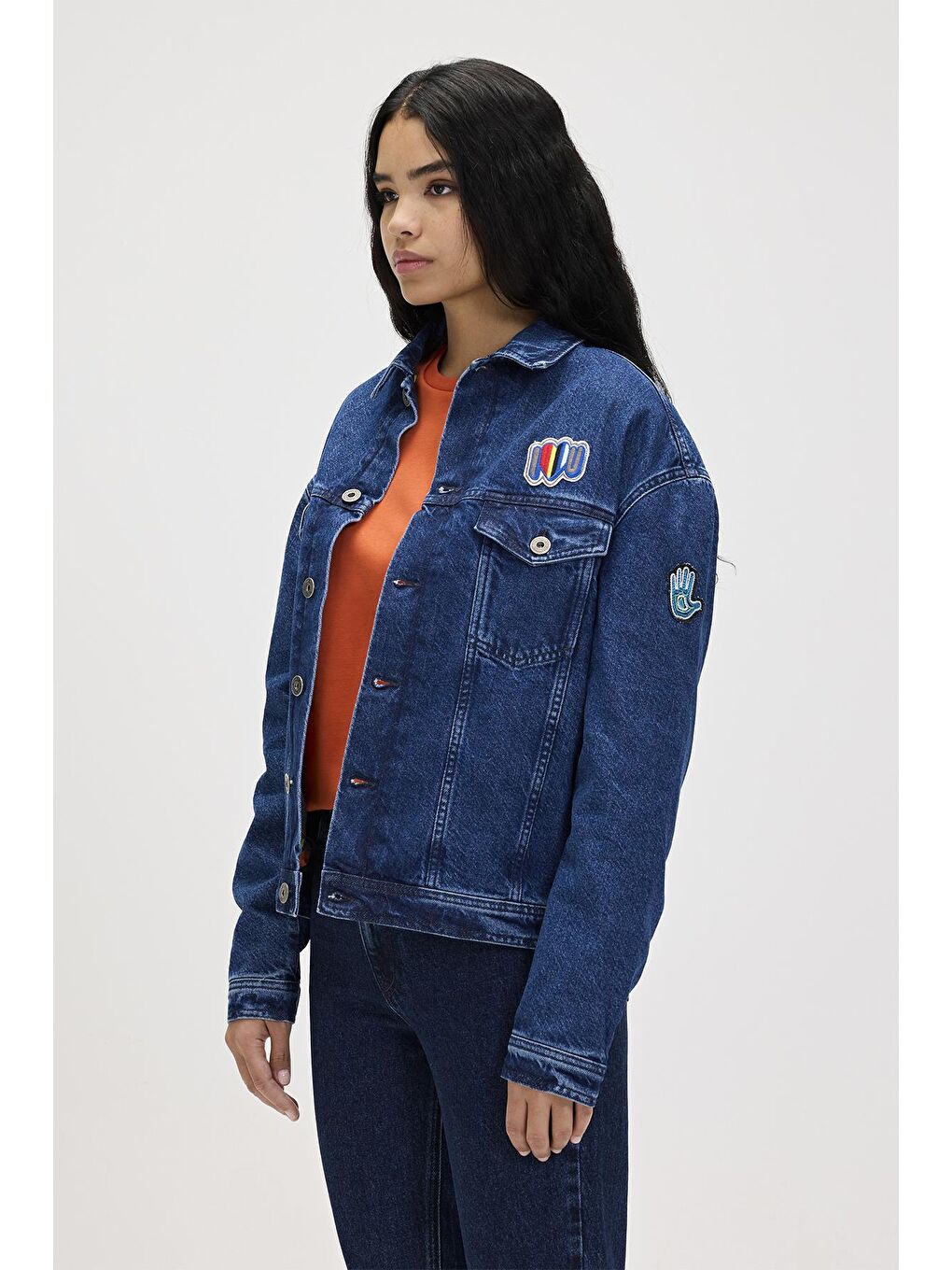 Bad Bear İndigo Adelina Koyu Mavi Kadın Denim Ceket - 5