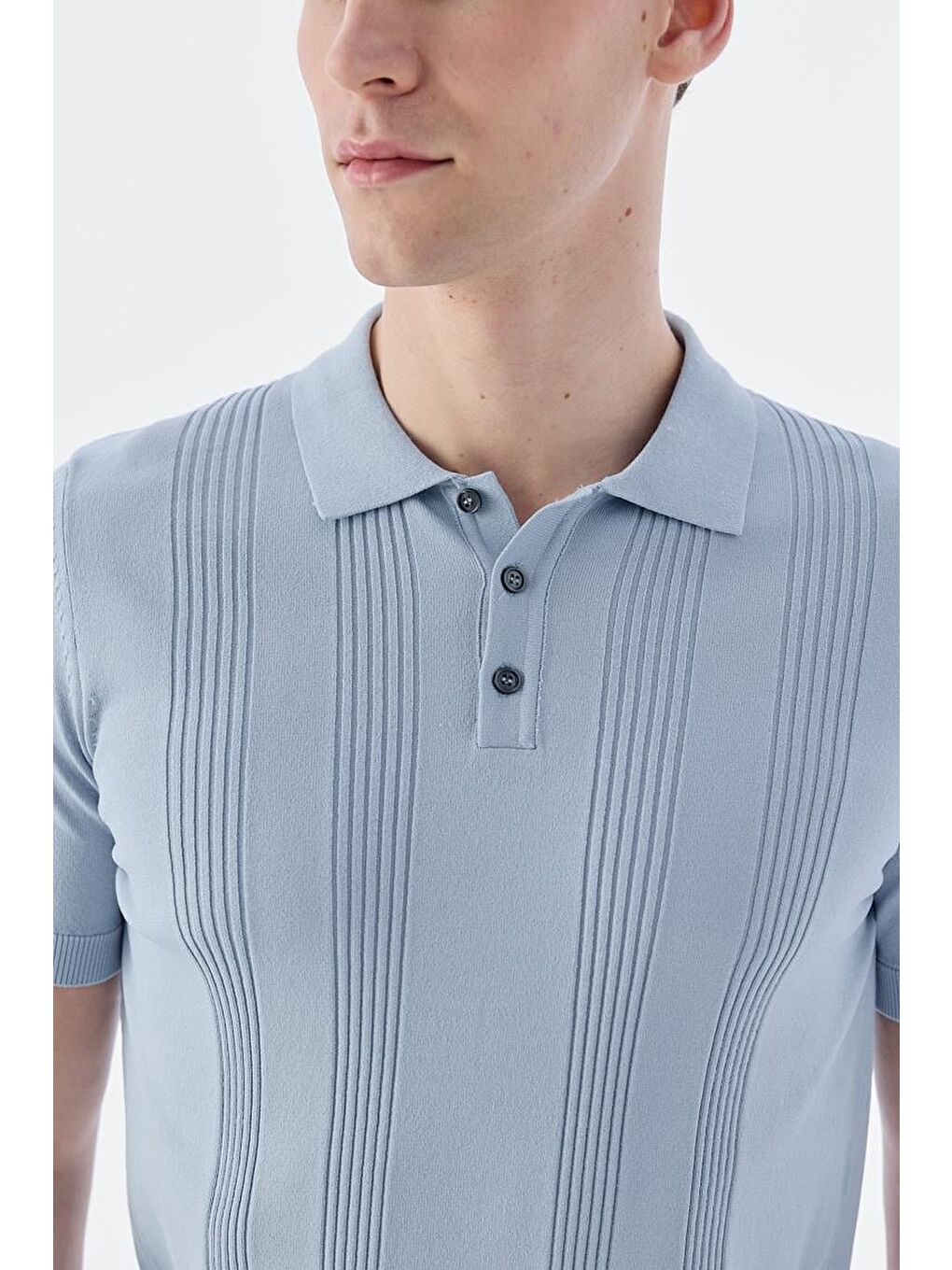 Mavi Slim Fit Desenli Polo Yaka T-Shirt-2