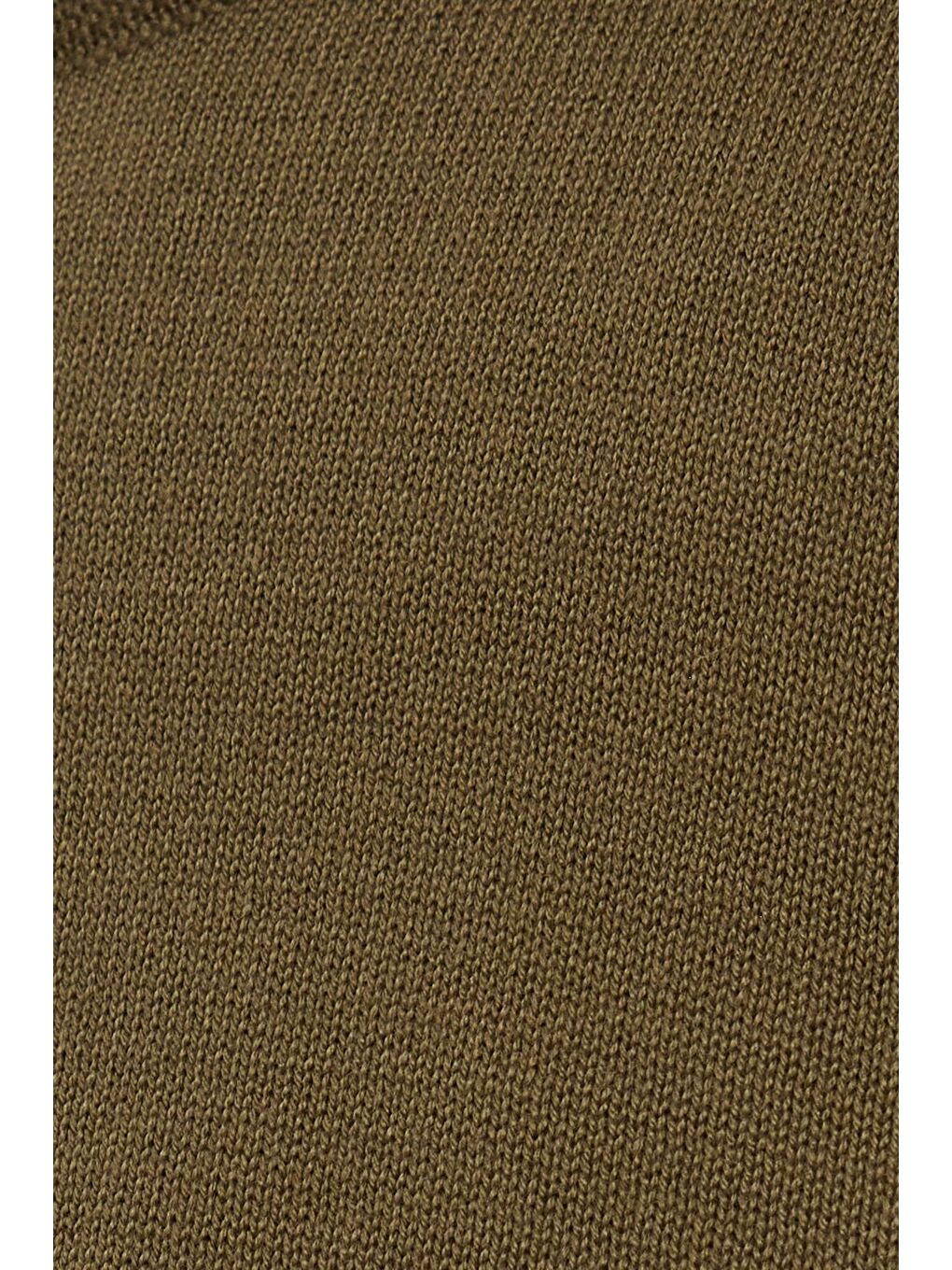 Erkek Standart Fit Normal Kesim Bisiklet Yaka Haki Triko Kazak-5