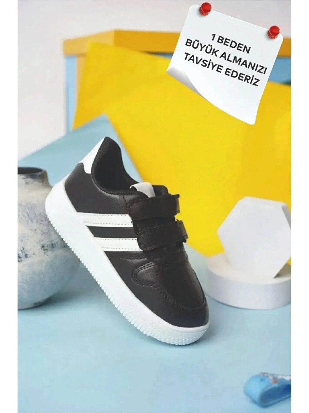 Siyah Kids Unisex Bebek Çocuk Spor Ayakkabı Sneakers Okul Ayakkabısı-1