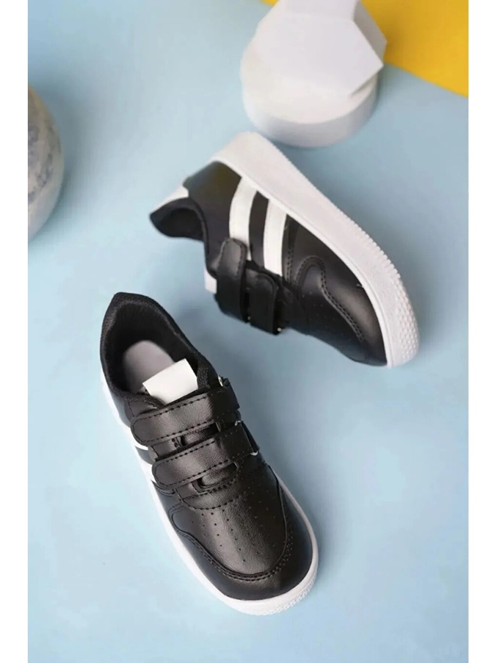 Siyah Kids Unisex Bebek Çocuk Spor Ayakkabı Sneakers Okul Ayakkabısı-2
