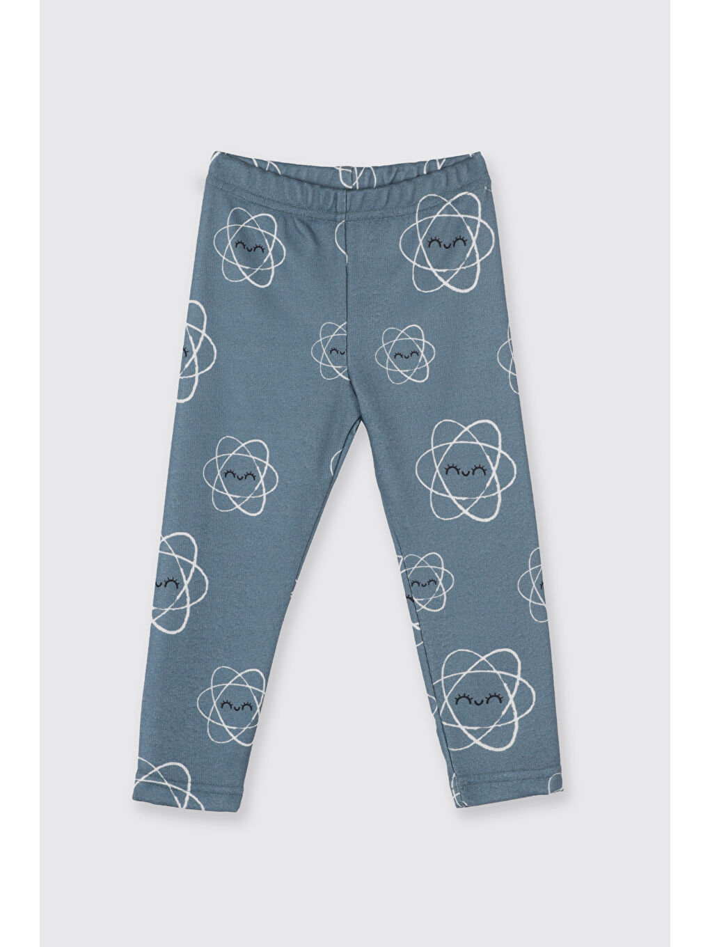 Kız Çocuk Desenli Tayt Petrol