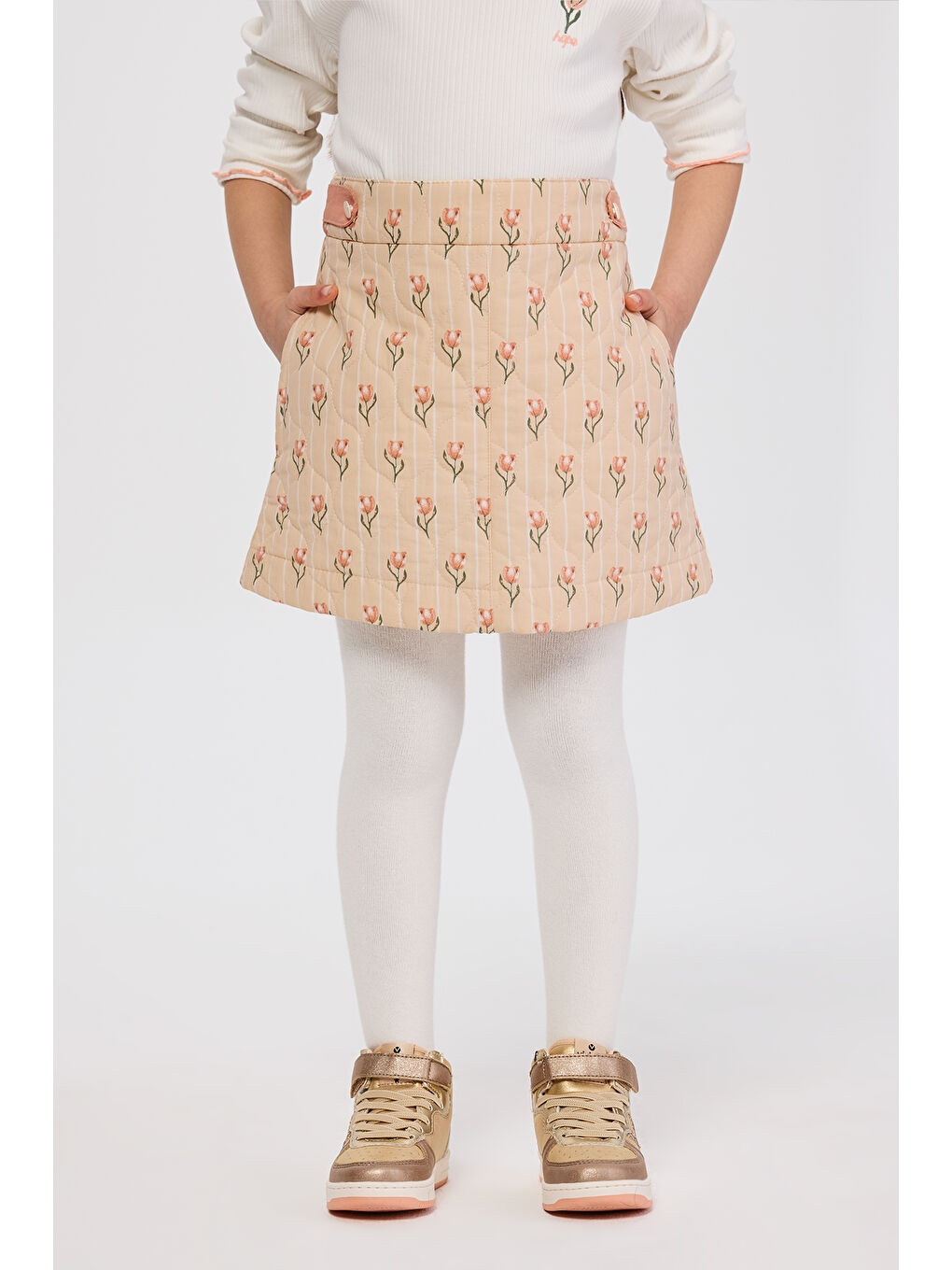 Kız Çocuk Bej Etek-6