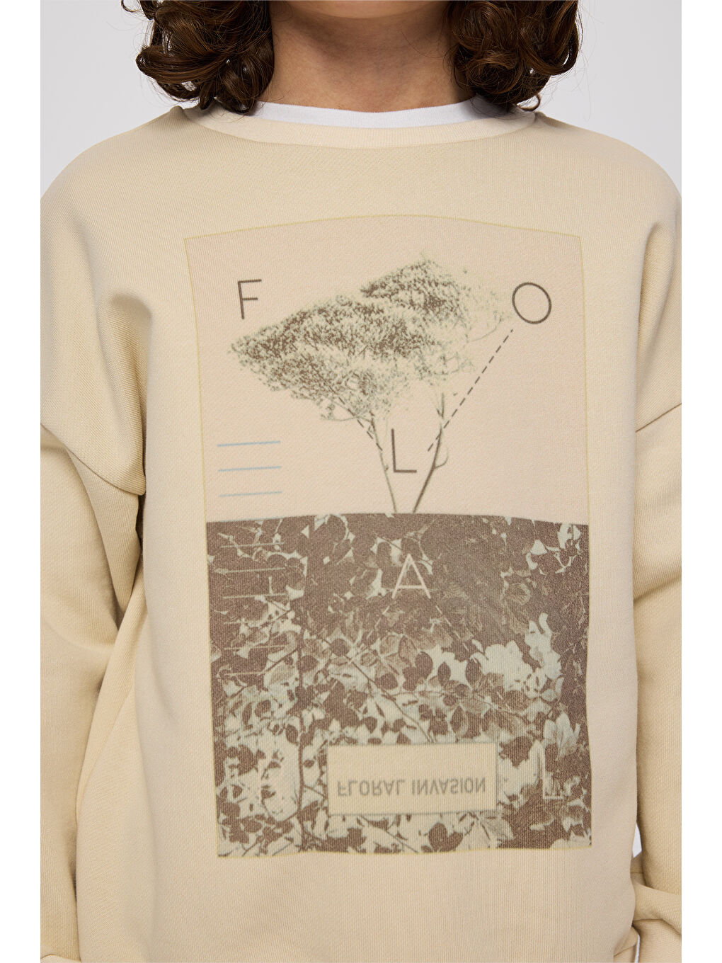 Erkek Çocuk Baskılı Sweatshirt Bej-2