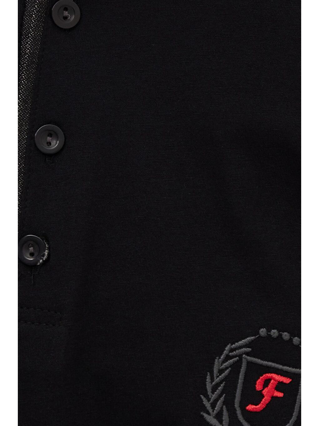 Erkek Standart Fit %100 Pamuk Bisiklet Yaka Beli Lastikli Siyah Pijama Takımı-5