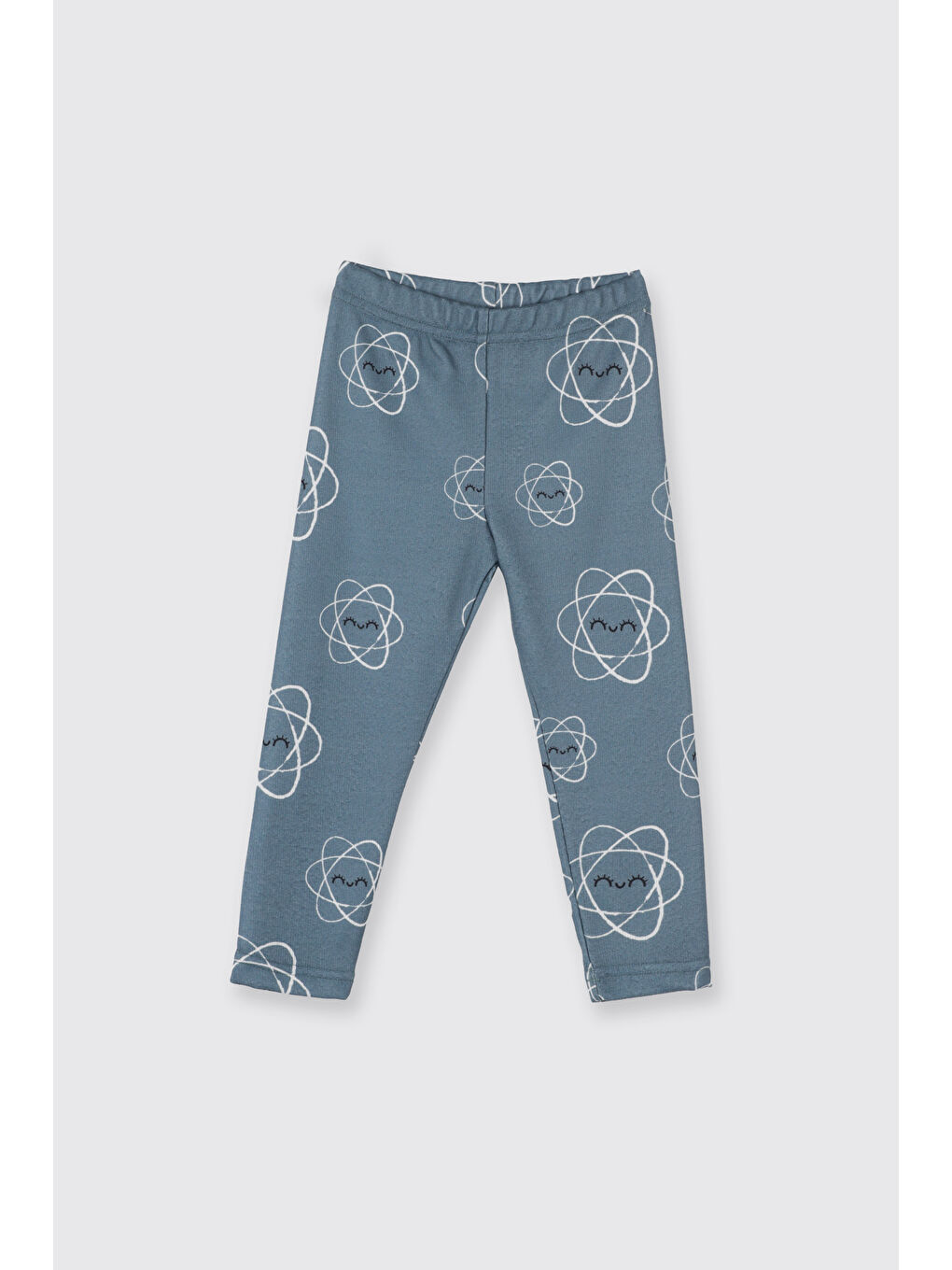 Kız Çocuk Desenli Tayt Petrol-1