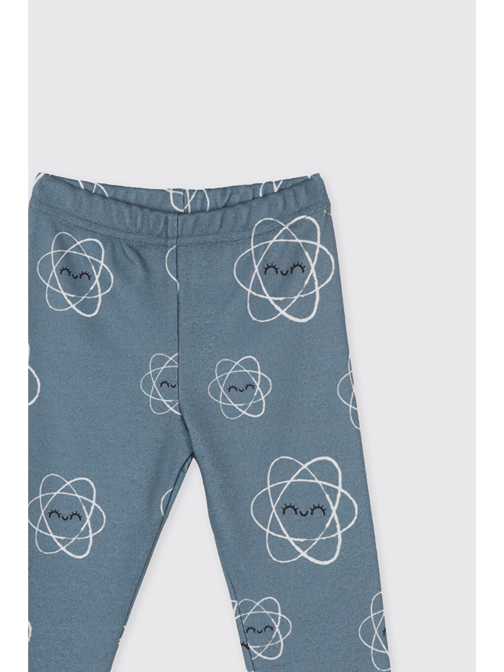 Kız Çocuk Desenli Tayt Petrol-2