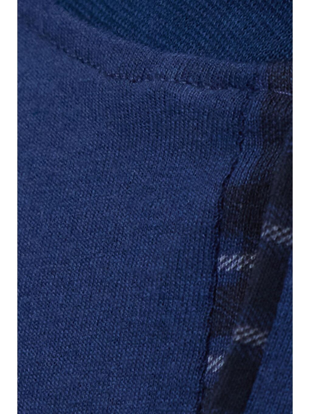 Erkek Regular Fit Pamuklu Düğmeli Yaka Beli Lastikli Desenli İndigo Pijama Takımı-5