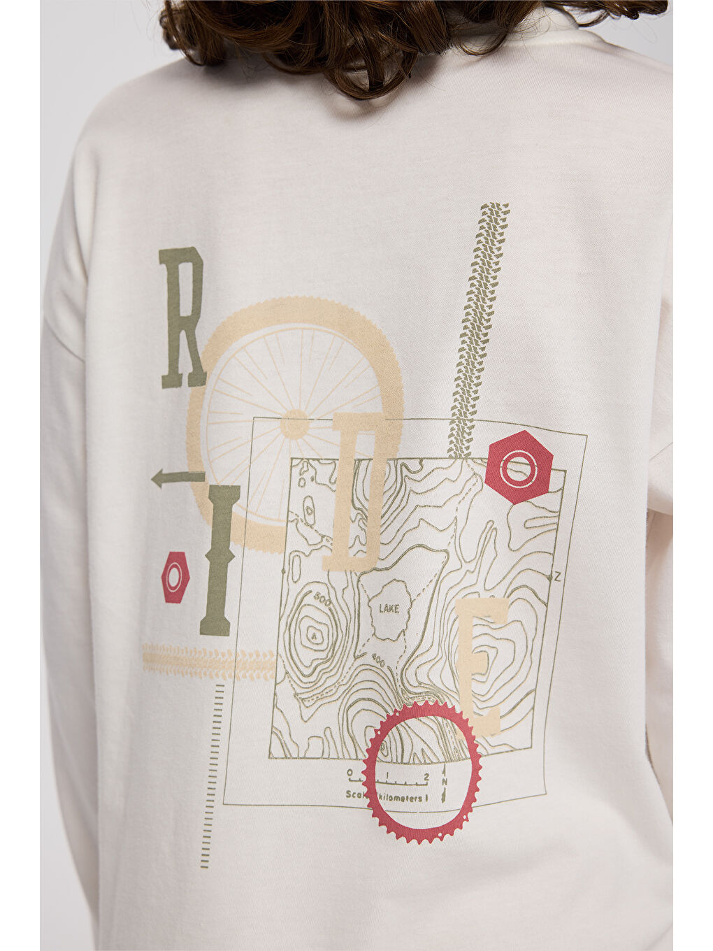 Erkek Çocuk Baskılı Uzun Kollu T-Shirt Ekru-5