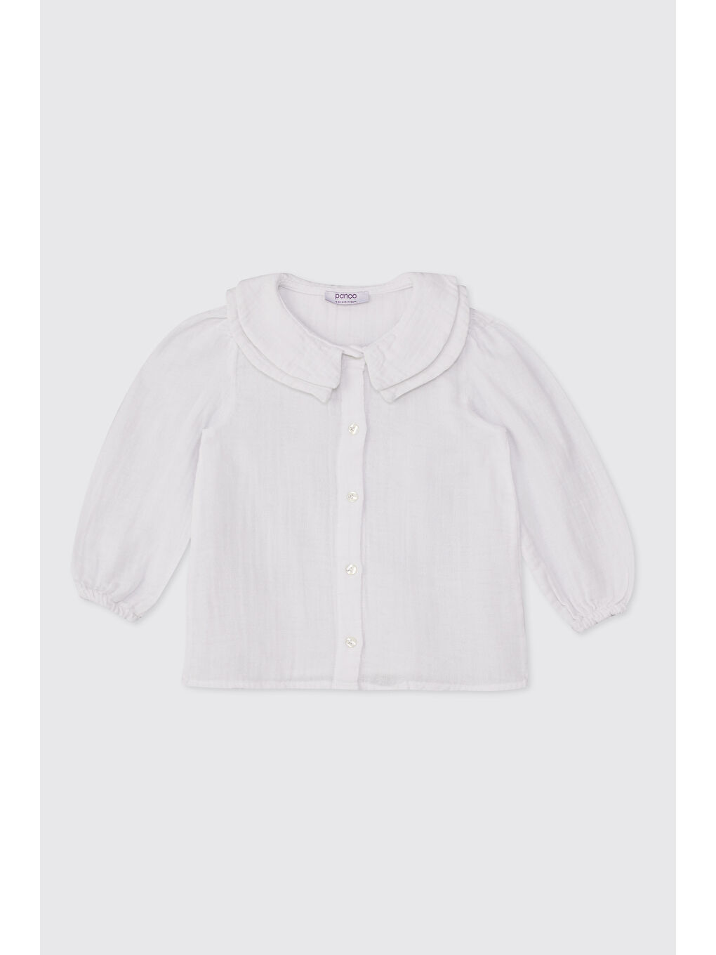 Kız Çocuk Çift Yakalı Gömlek Ekru