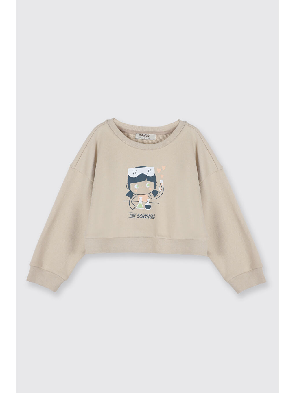 Kız Çocuk Baskılı Örme Elbise Bej-2