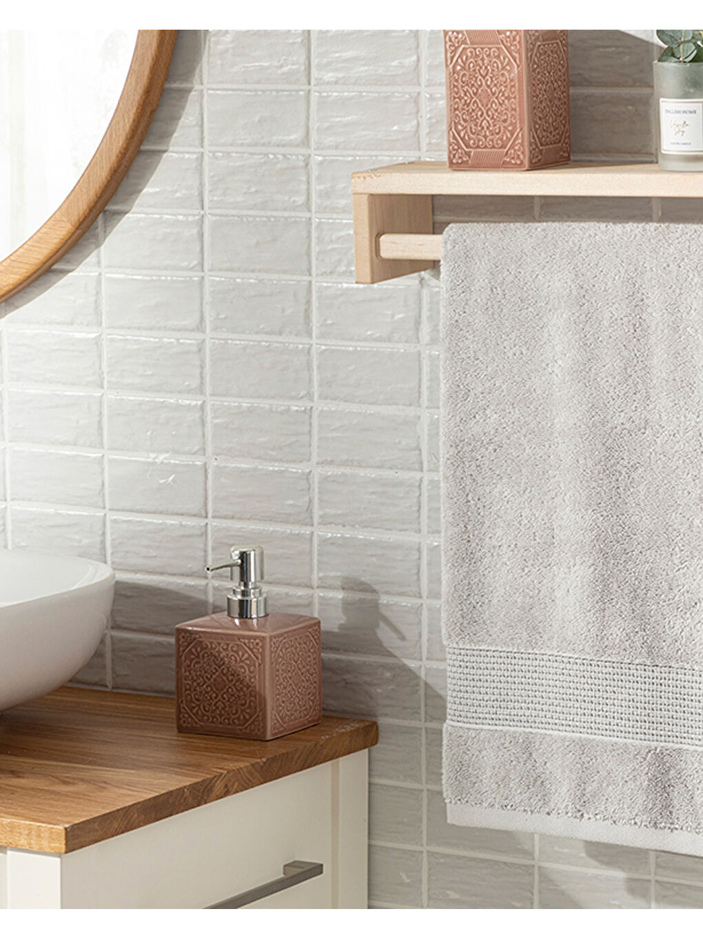 Deluxe Pamuklu Low Twist Yüz Havlusu 50x90 cm Gri