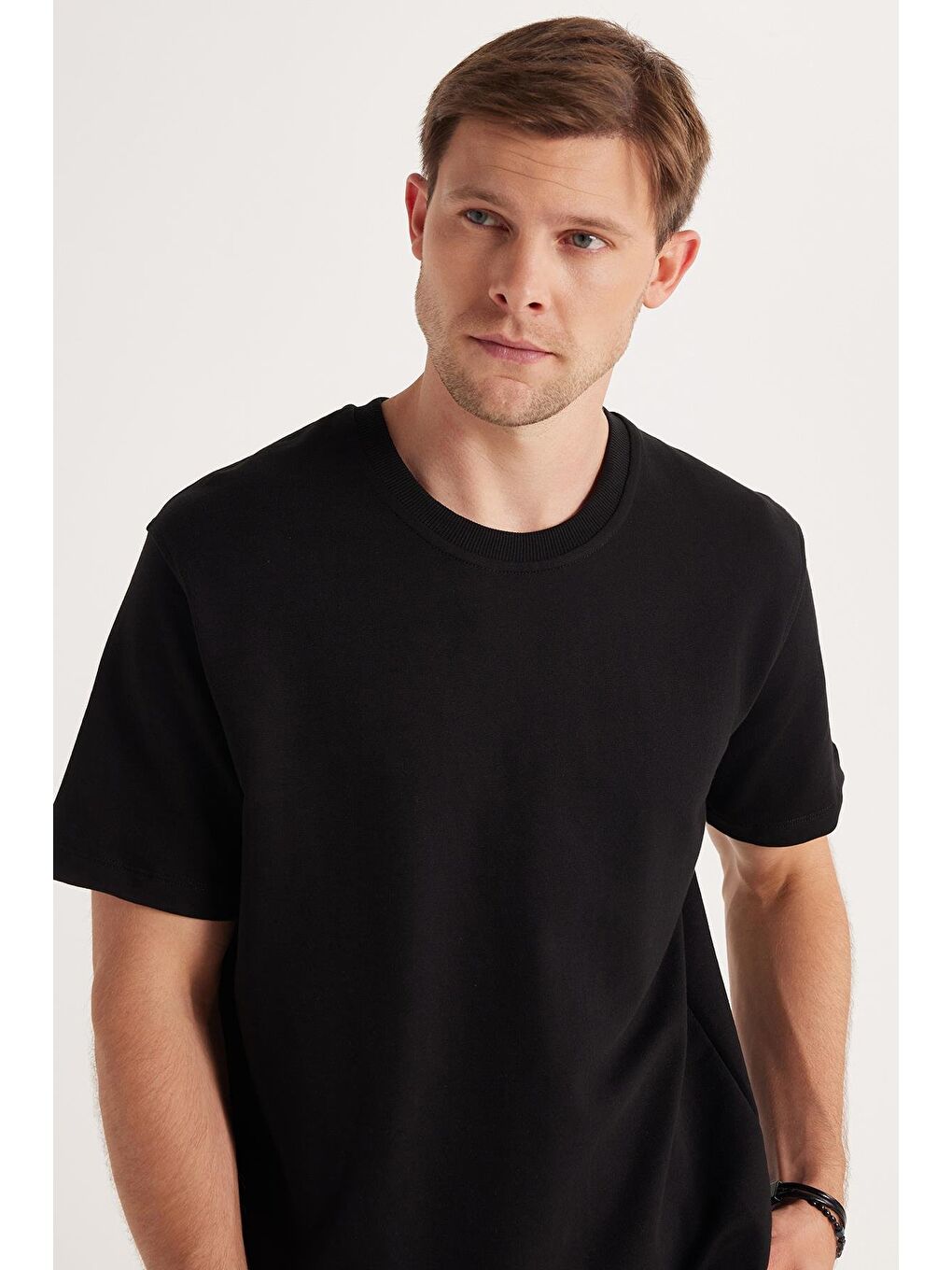 Relax Fit Rahat Kesim %100 Pamuk Hafif Kalın Özel Tasarım Erkek Siyah Şortlu Eşofman Takım-1