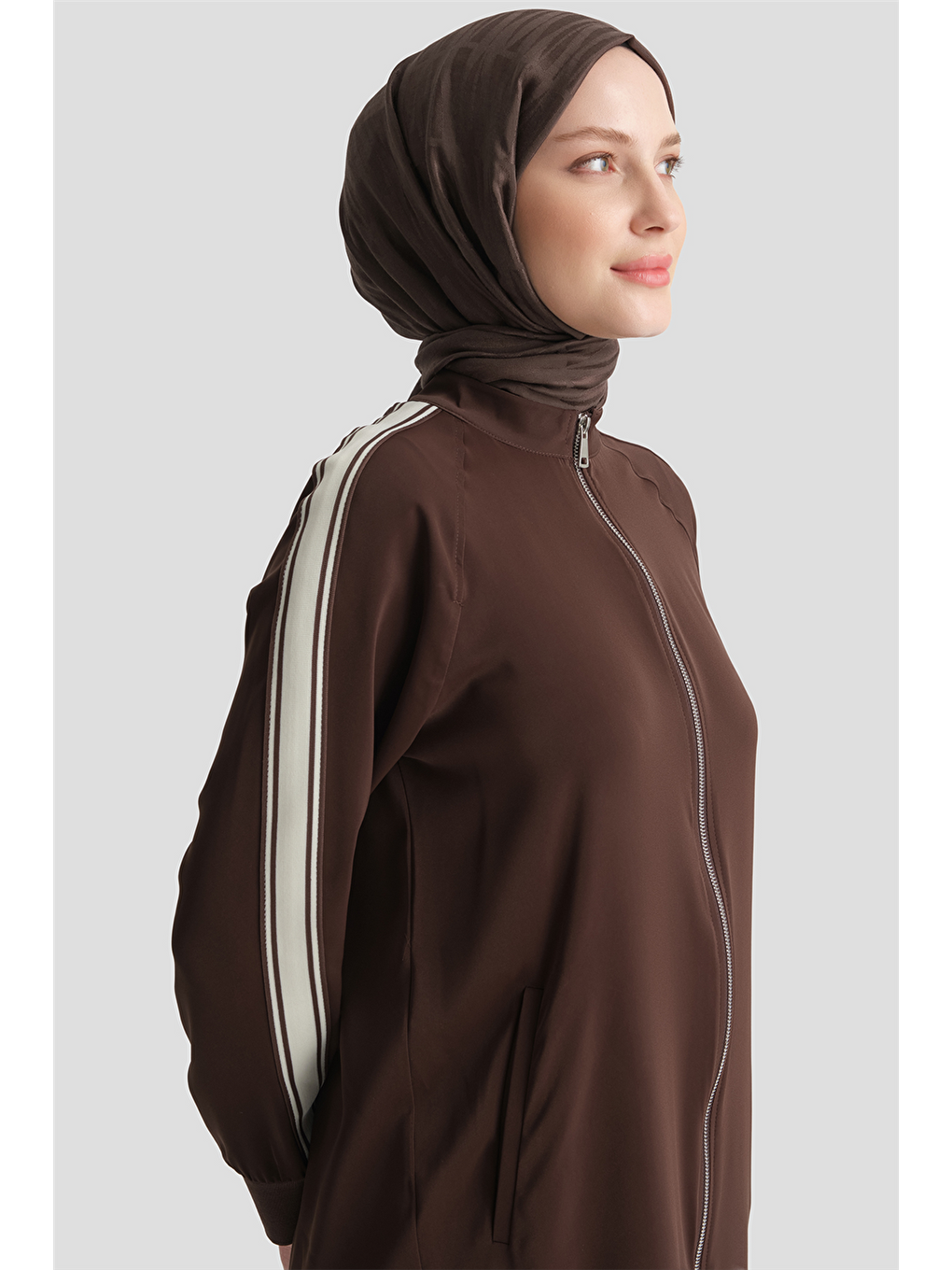 Kahverengi Biye Detaylı Ceket Kahve-3