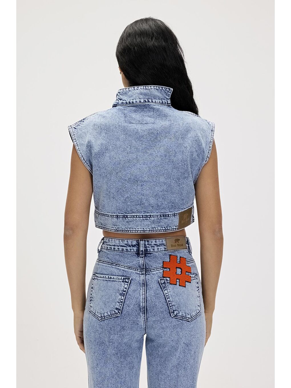 Bad Bear Mavi Veronica Blue Kadın Denim Crop - 6